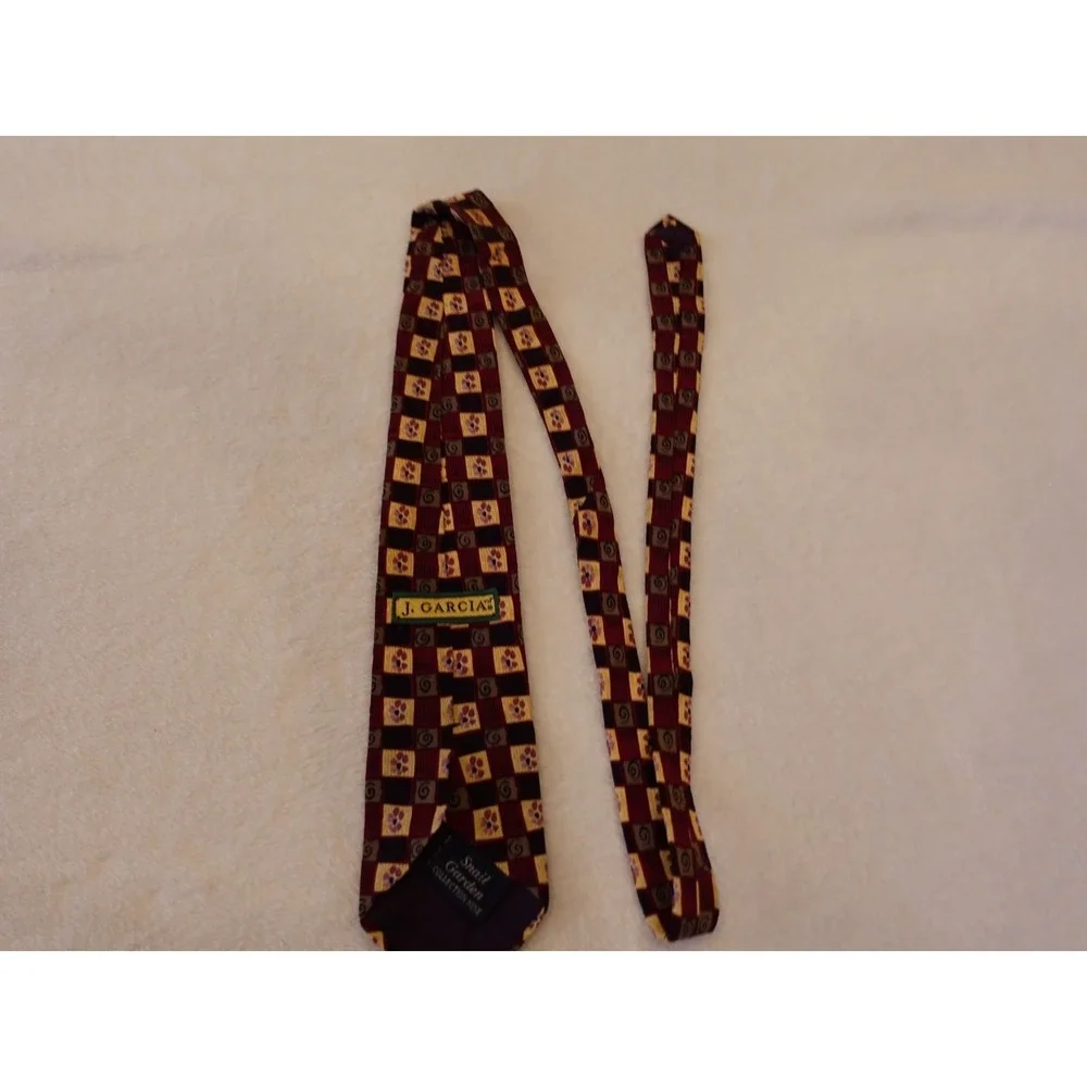 J. Garcia Collection‎ 100% Silk Tie Snail Garden Blue Red Yellow Limited Nine